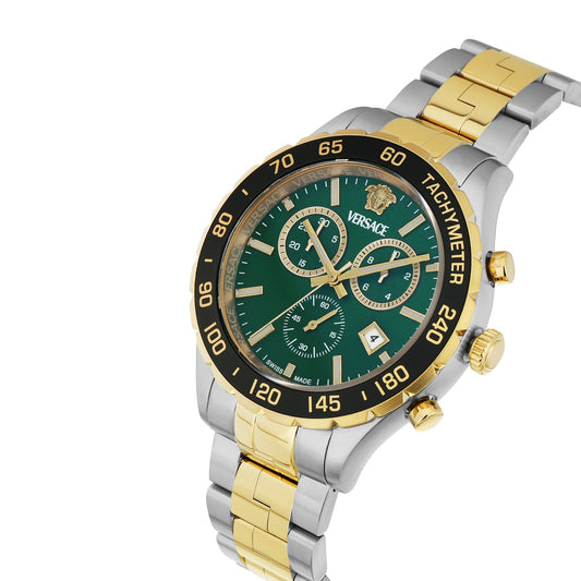 Versace New Hellen.Chr Green Round Quartz Men Watch