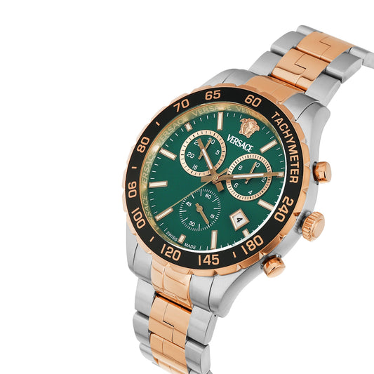 Versace New Hellen.Chr Green Round Quartz Men Watch