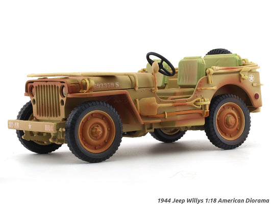 1944 Jeep Willys Desert 1:18 American Diorama diecast scale model car collectible