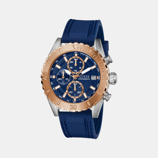 Sport Men Quartz Blue Dial Chronograph Silicone Watch GW0967G4