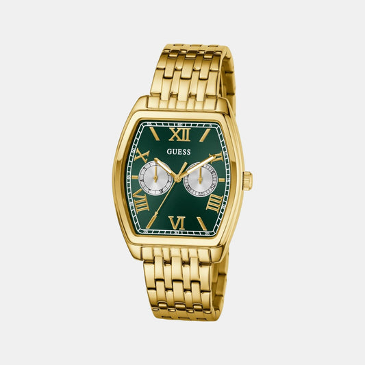 Dress Men Quartz Green Dial Multi-Function Recycled Steel Watch GW0975G2