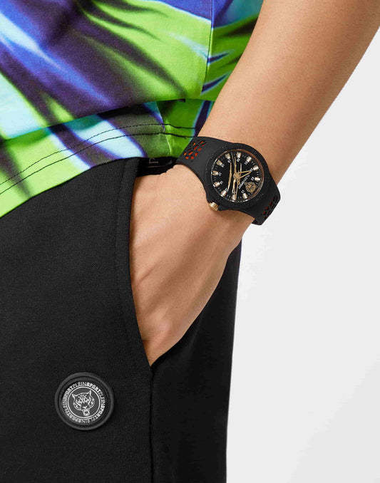 Plein Sport Sport Thunderstorm Black Round Dial Quartz Analog Unisex Watch