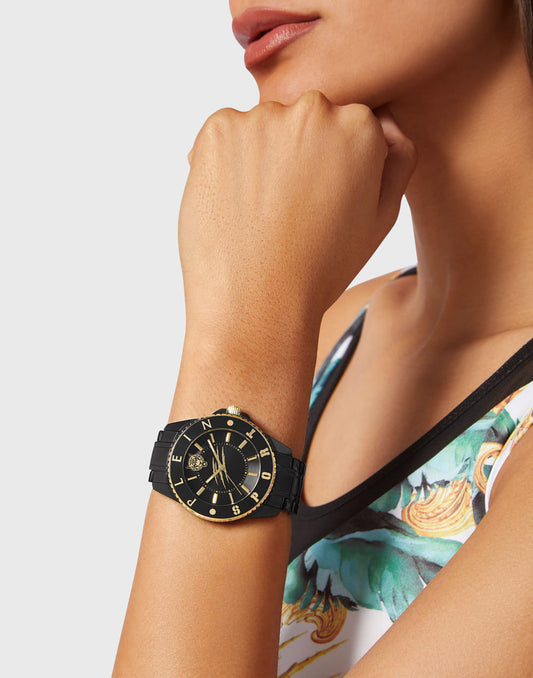 Plein Sport Sport Glam Black Round Dial Quartz Analog Women Watch