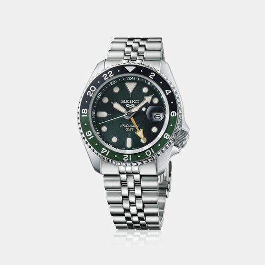 5 Sports Men Automatic Green Dial Analog Stainless Steel Watch SSK035K1