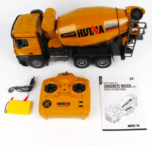 Huina 1574 1/14 Scale Remote Control Concrete Mixer Truck | Heavy-Duty RC Construction Vehicle