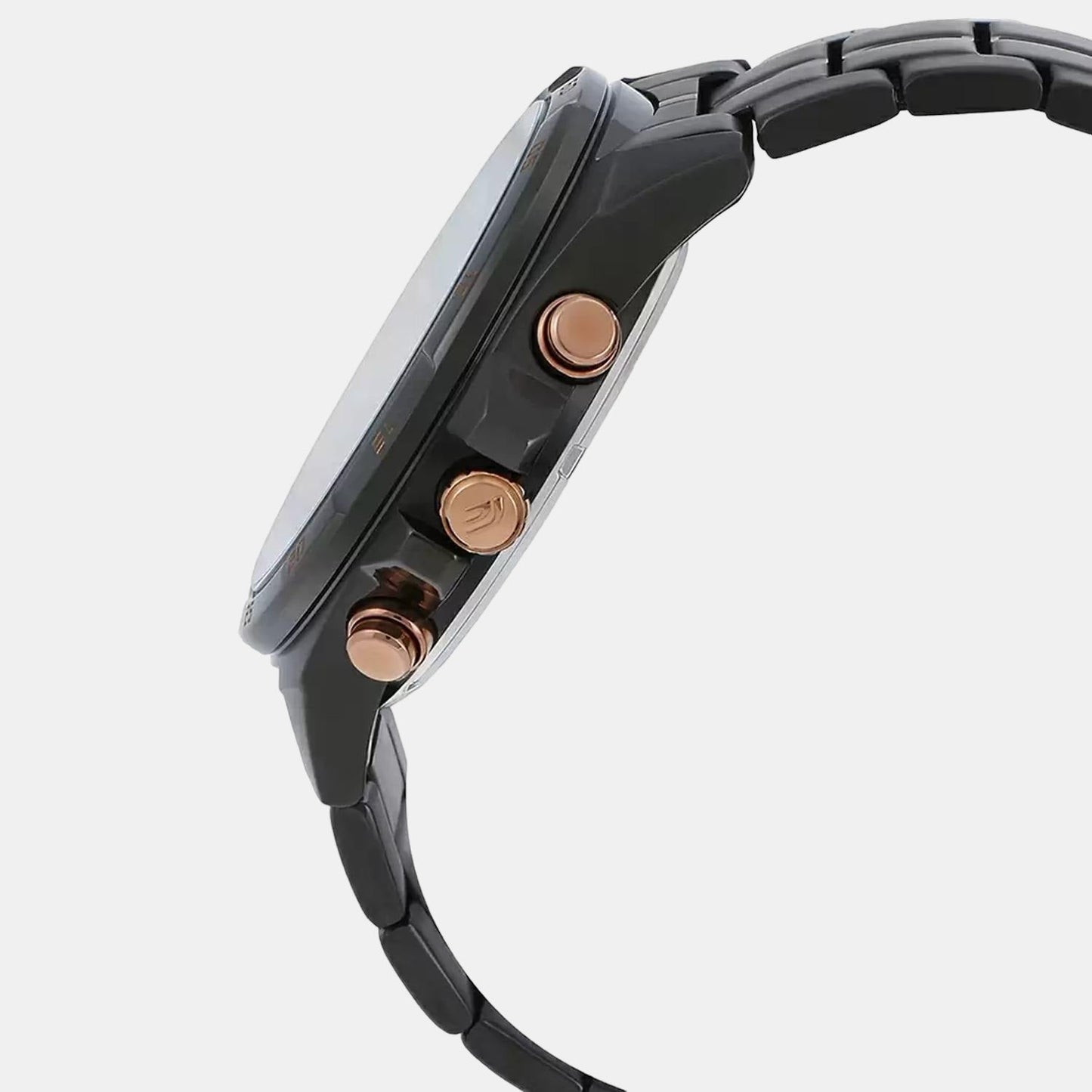 Edifice Men Quartz Black Dial Chronograph Stainless Steel Watch EX493