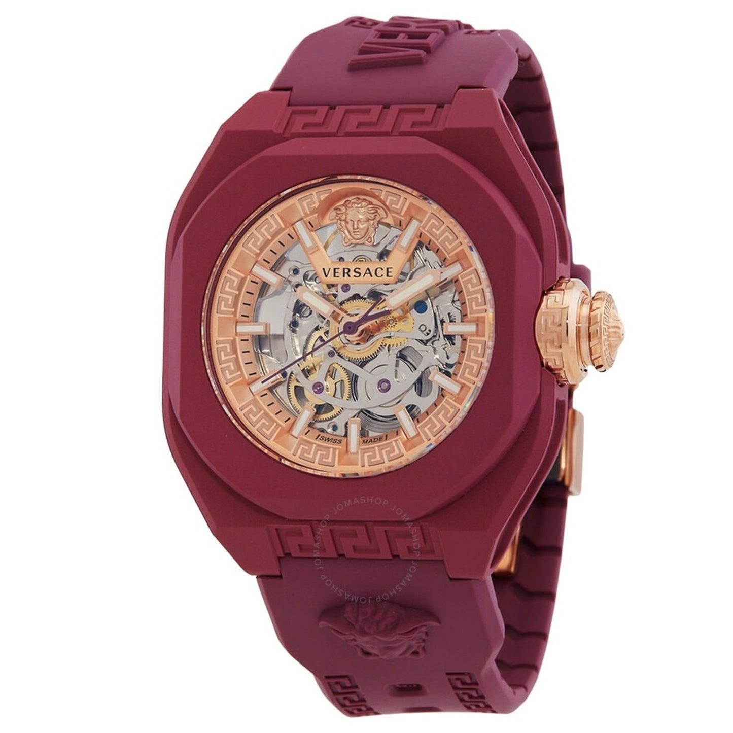 Versace V.Legend Skeleton Burgundy Round Quartz Unisex Watch