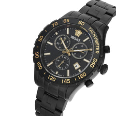 Versace New Hellen.Chr Black Round Quartz Men Watch