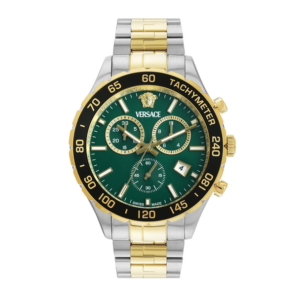 Versace New Hellen.Chr Green Round Quartz Men Watch