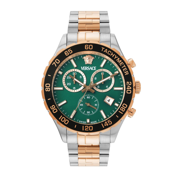 Versace New Hellen.Chr Green Round Quartz Men Watch