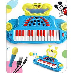 Babyhug Disney Premium Musical Piano with mike | 2 songs & 25 tunes | Battery operated piano| Gifting toy| BIS Certified -Blue