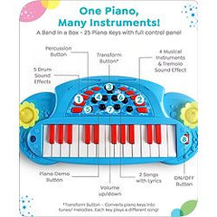 Babyhug Disney Premium Musical Piano with mike | 2 songs & 25 tunes | Battery operated piano| Gifting toy| BIS Certified -Blue