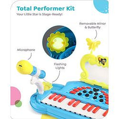 Babyhug Disney Premium Musical Piano with mike | 2 songs & 25 tunes | Battery operated piano| Gifting toy| BIS Certified -Blue