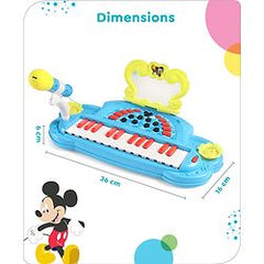 Babyhug Disney Premium Musical Piano with mike | 2 songs & 25 tunes | Battery operated piano| Gifting toy| BIS Certified -Blue