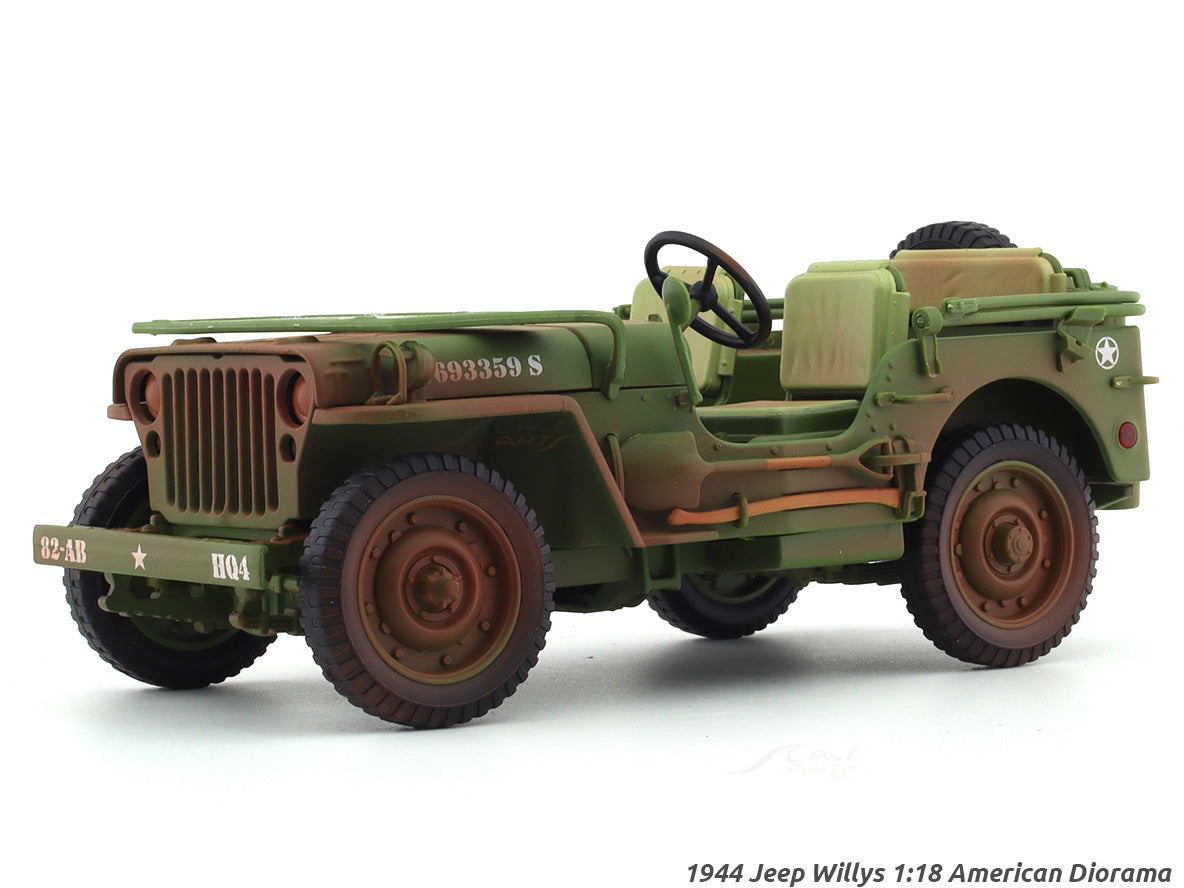 1944 Jeep Willys Green 1:18 American Diorama diecast scale model car collectible