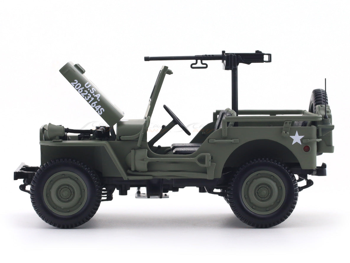 1944 Willys Jeep Military Green 1:18 Norev licensed diecast scale model car collectible