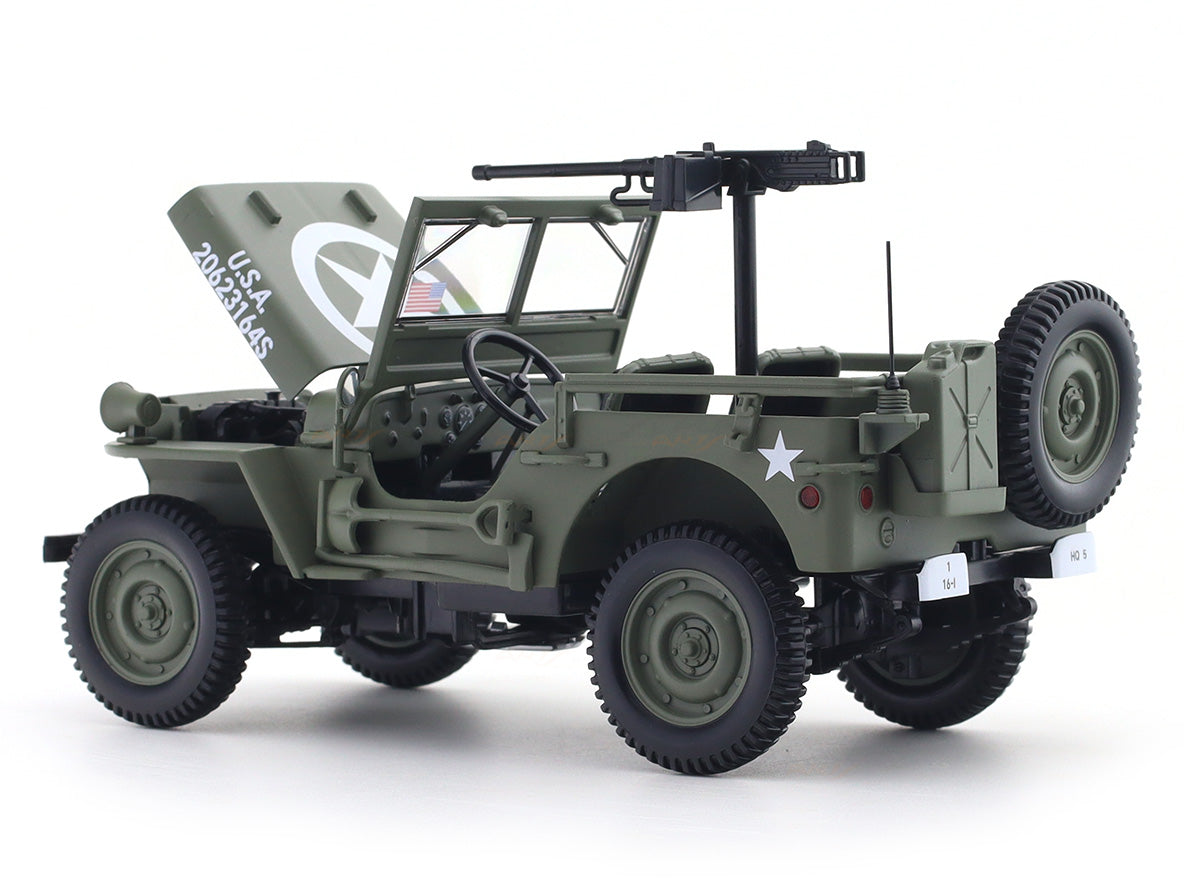 1944 Willys Jeep Military Green 1:18 Norev licensed diecast scale model car collectible
