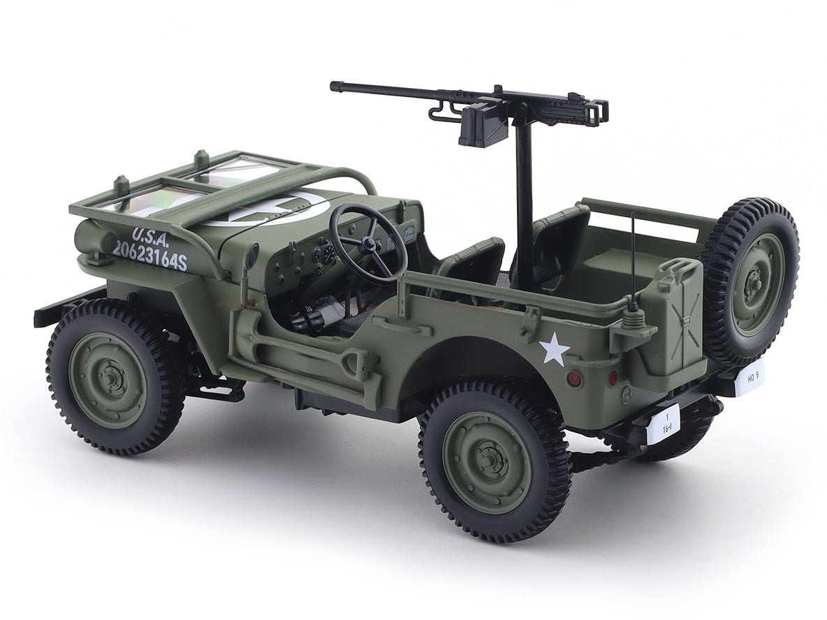 1944 Willys Jeep Military Green 1:18 Norev licensed diecast scale model car collectible