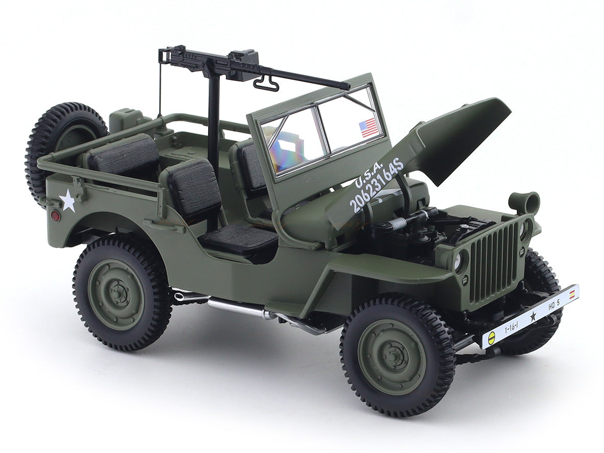 1944 Willys Jeep Military Green 1:18 Norev licensed diecast scale model car collectible