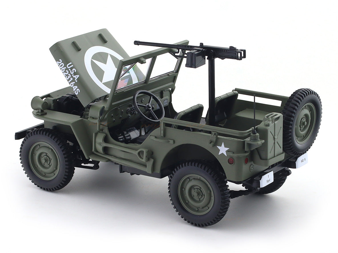 1944 Willys Jeep Military Green 1:18 Norev licensed diecast scale model car collectible
