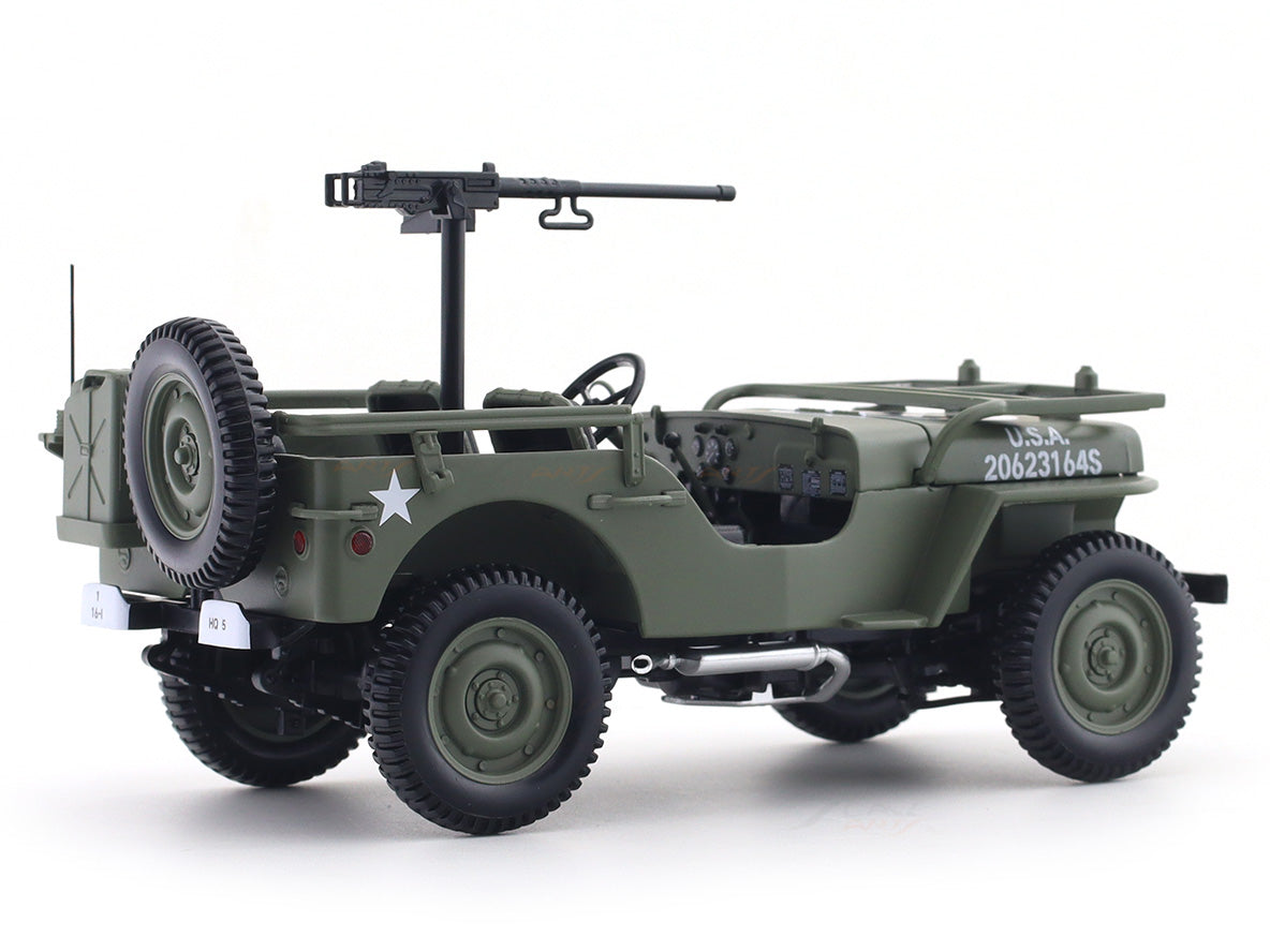 1944 Willys Jeep Military Green 1:18 Norev licensed diecast scale model car collectible