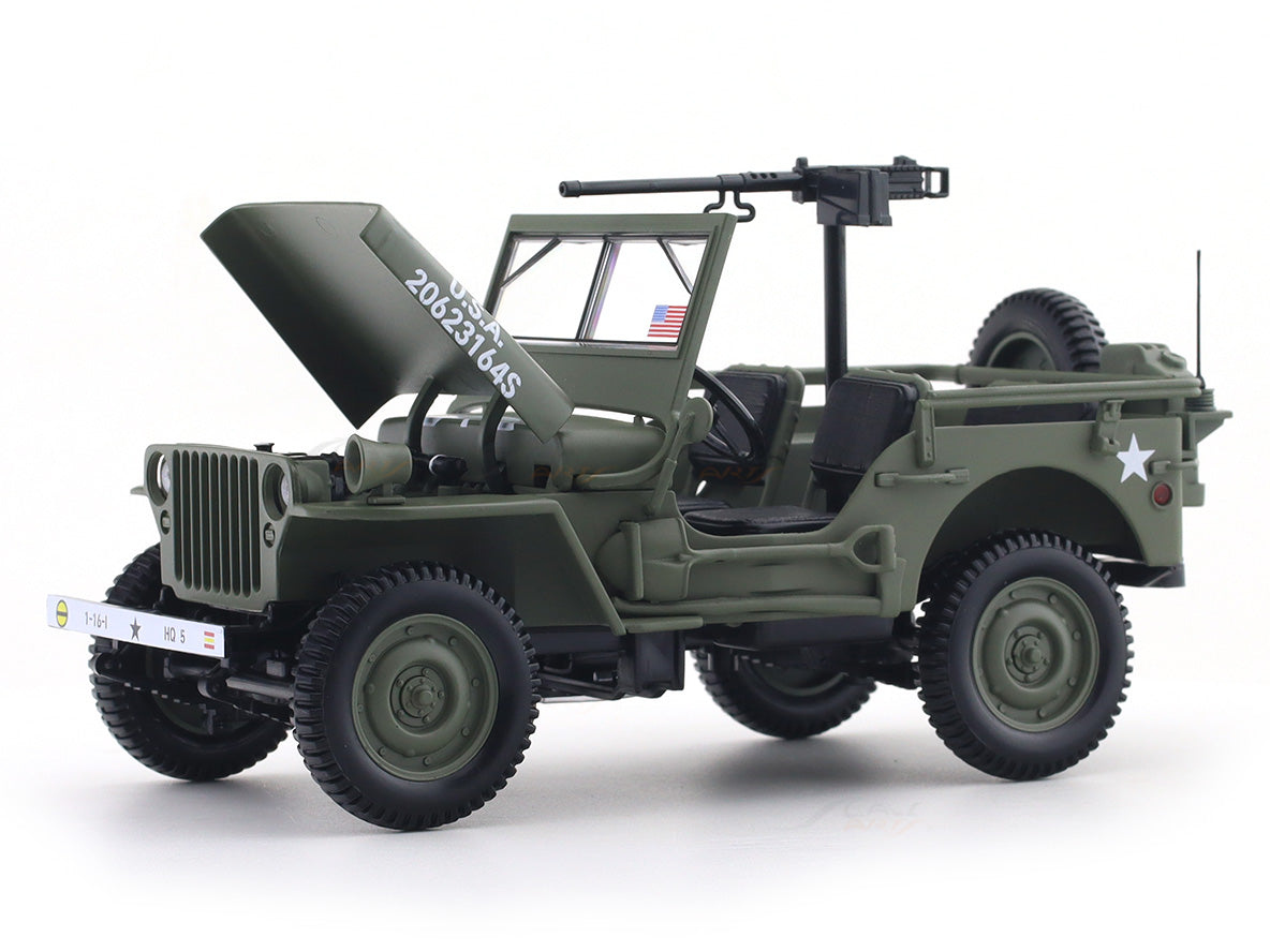1944 Willys Jeep Military Green 1:18 Norev licensed diecast scale model car collectible