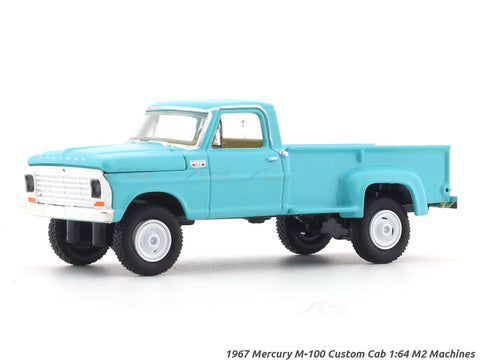 1967 Mercury M-100 Custom Cab blue 1:64 M2 Machines licensed diecast scale model car 32500-89