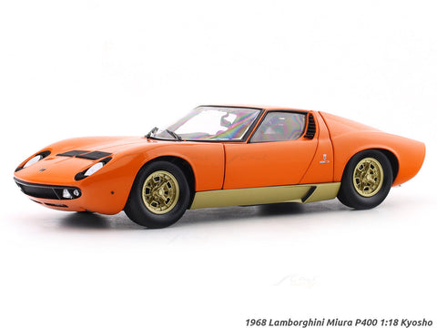 1968 Lamborghini Miura P400 orange 1:18 Kyosho licensed premium diecast scale model car collectible