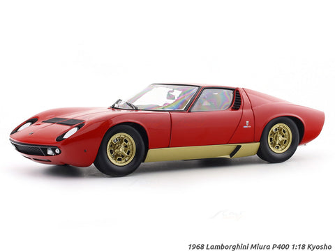 1968 Lamborghini Miura P400 red 1:18 Kyosho licensed premium diecast scale model car collectible