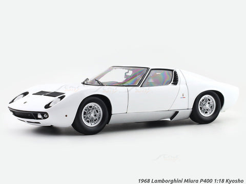 1968 Lamborghini Miura P400 White 1:18 Kyosho licensed premium diecast scale model car collectible
