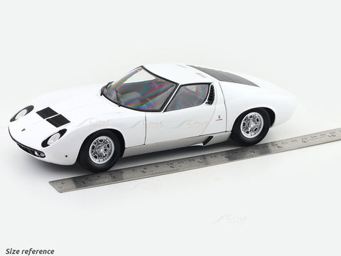 1968 Lamborghini Miura P400 White 1:18 Kyosho licensed premium diecast scale model car collectible