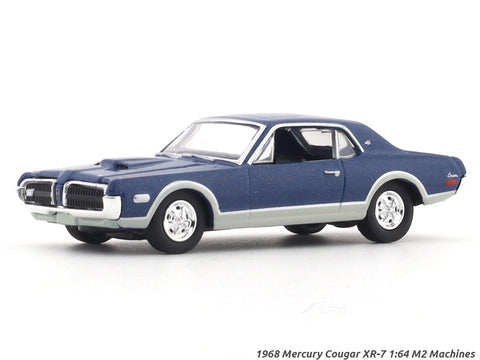 1968 Mercury Cougar XR-7 blue 1:64 M2 Machines licensed diecast scale model car 11228-109