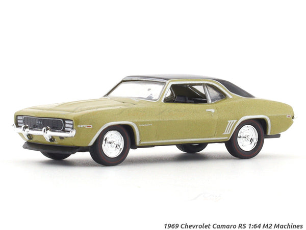 1969 Chevrolet Camaro RS golden 1:64 M2 Machines licensed diecast scale model car 11228-111