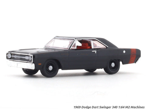 1969 Dodge Dart Swinger 340 black 1:64 M2 Machines licensed diecast scale model car 11228-111