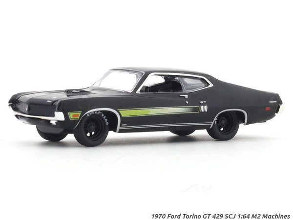 1970 Ford Torino GT 429 SCJ black 1:64 M2 Machines licensed diecast scale model car 11228-109