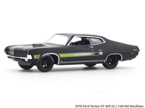 1970 Ford Torino GT 429 SCJ black 1:64 M2 Machines licensed diecast scale model car 11228-109