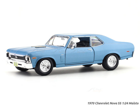 1970 Chevrolet Nova SS Blue 1:24 Maisto licensed diecast Scale Model car collectible
