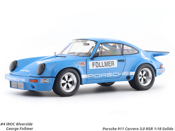 1974 Porsche 911 IROC Riverside Blue 1:18 Solido licensed diecast scale model car collectible