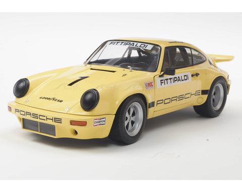 1974 Porsche 911 IROC No1 Emerson Fittipaldi Yellow 1:18 Solido Licensed Diecast Scale Model Car Collectible