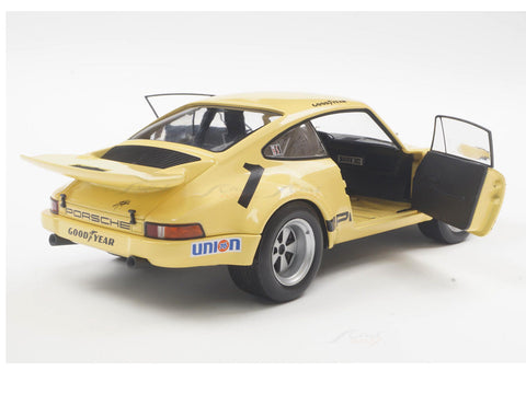 1974 Porsche 911 IROC No1 Emerson Fittipaldi Yellow 1:18 Solido Licensed Diecast Scale Model Car Collectible