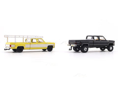 1975 Chevrolet Silverado 30 4X4 Pickup & 1973 Chevrolet Silverado 30 Pickup 1:64 M2 Machines diecast hauler scale model