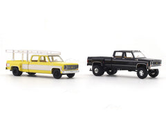 1975 Chevrolet Silverado 30 4X4 Pickup & 1973 Chevrolet Silverado 30 Pickup 1:64 M2 Machines diecast hauler scale model