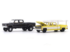 1975 Chevrolet Silverado 30 4X4 Pickup & 1973 Chevrolet Silverado 30 Pickup 1:64 M2 Machines diecast hauler scale model