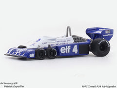 1977 Tyrrell P34 Monaco GP No 4 1:64 Kyosho licensed diecast scale model car miniature