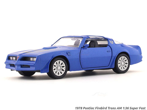 1978 Pontiac Firebird Trans AM blue 1:36 Super Fast pull back car scale model