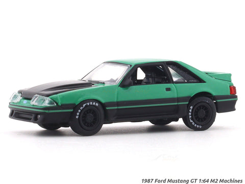 1987 Ford Mustang GT green 1:64 M2 Machines licensed diecast scale model car 32500-92