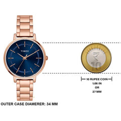 Classics Women Quartz Blue Dial Analog Brass Watch TWEL15804