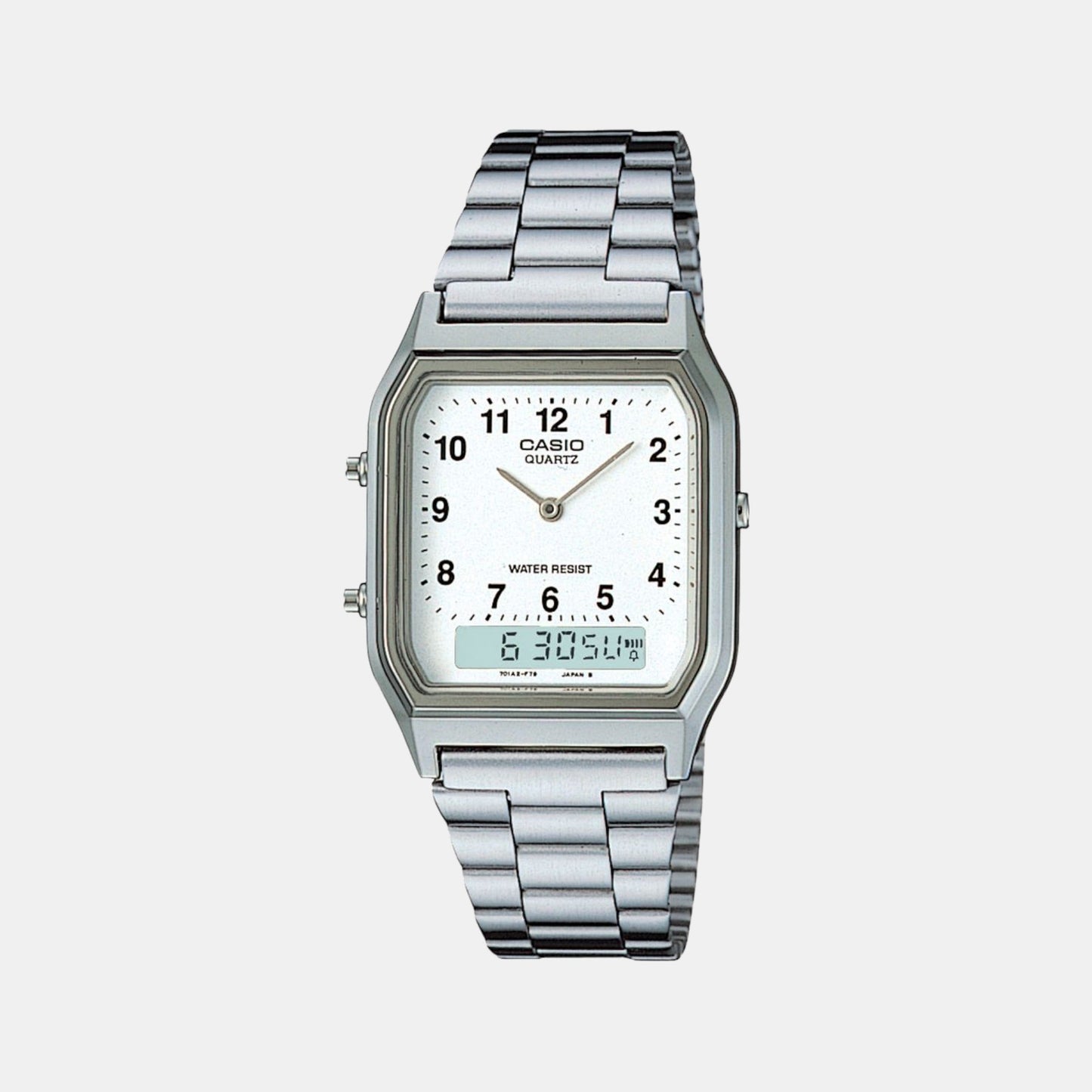 Vintage Unisex Quartz White Dial Analog Stainless Steel Watch AD02