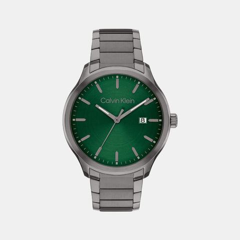 Define Men Quartz Green Dial Analog Stainless Steel Watch 25200350
