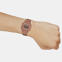 Vintage Unisex Quartz Rose Gold Dial Digital Stainless Steel Watch D200